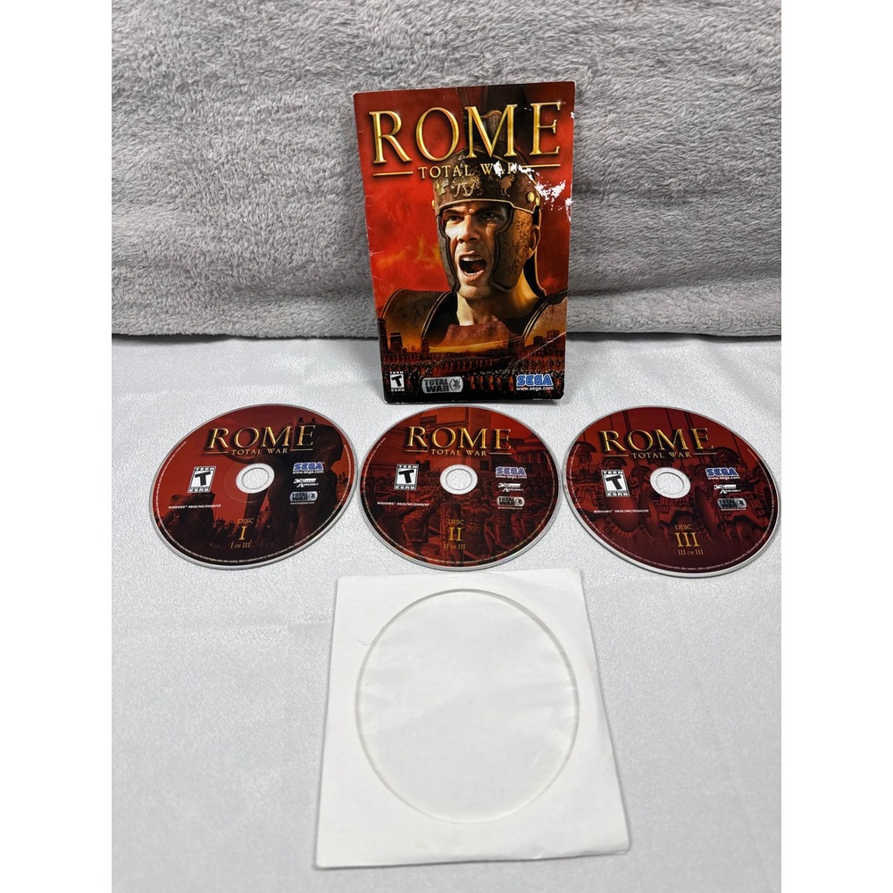Sega Rome Total War PC Game Red Strategy 3-Disc Set With Manual